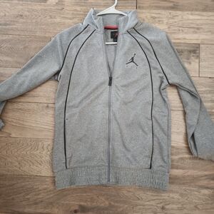 JORDAN gray Zip-Up Jacket with Black Accents